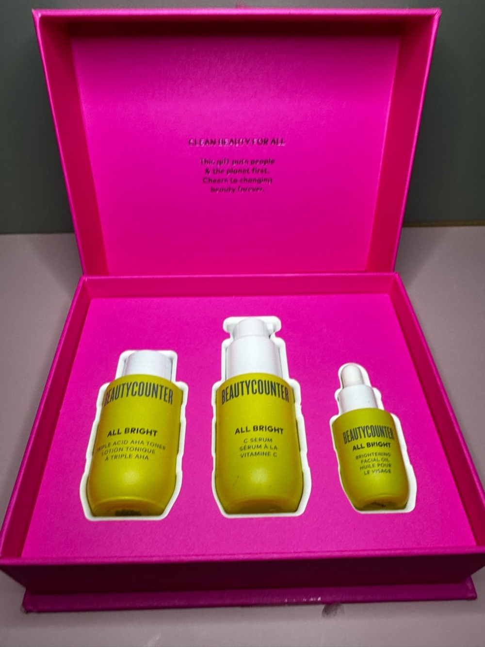 RARE NEW Beautycounter All Bright Minis Brightening Skincare Gift Set Box